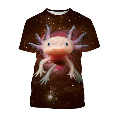 T-shirt Axolotl Animal Impression 3D Pour Hommes Dames Été Décontracté Manches Courtes Oversize T-shirts Populaires Col Rond Haut T-shirts Enfants