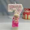 Cute Rabu Doll Digital Candle Cartoon Birthday Cake Decoration Party Decoration DIY Ornaments