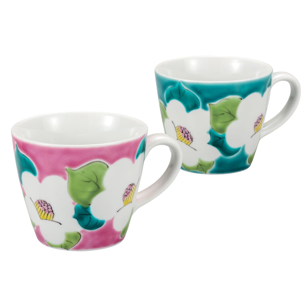

Kutaniyakiiwataya Pair Camellia Watobo Mug/Illustrated K8-959