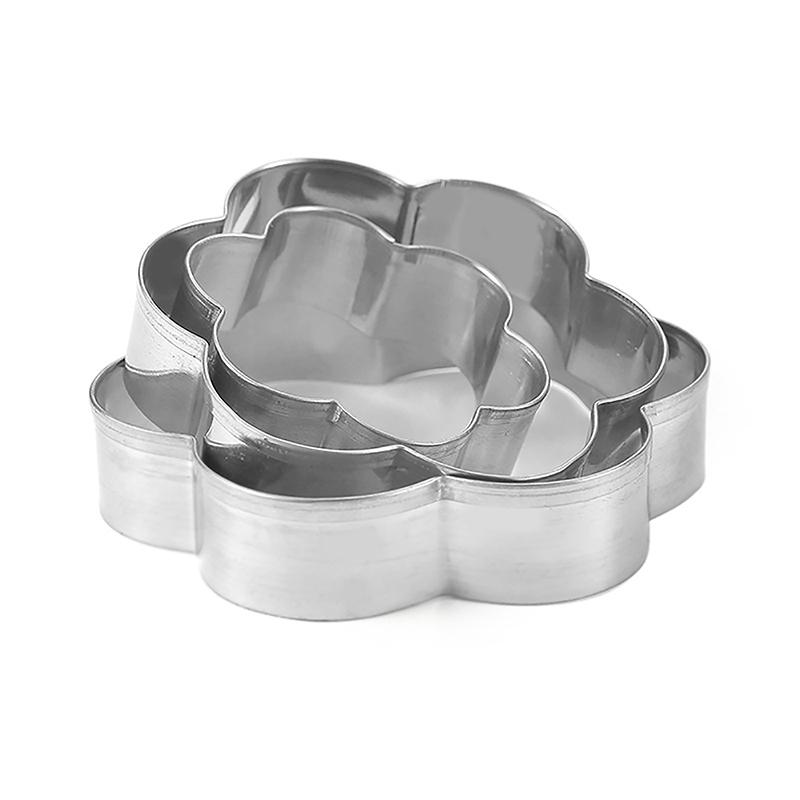 Baking Mould Baking Mould Egg Mould Stainless Steel Cookie Cutter Biscuit Diy Mold Star Heart Flower Cutter 3Pcs/Set