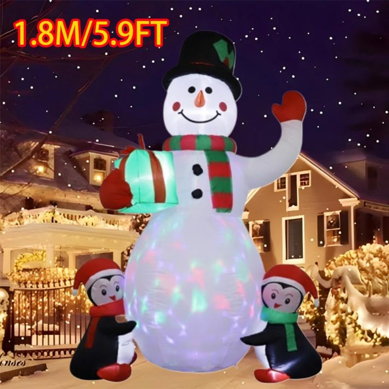 Christmas Inflatable Style Decoration Built-in LED Lights Inflatable Model Outdoor Ornament Xmas Party New Year Garden Decor