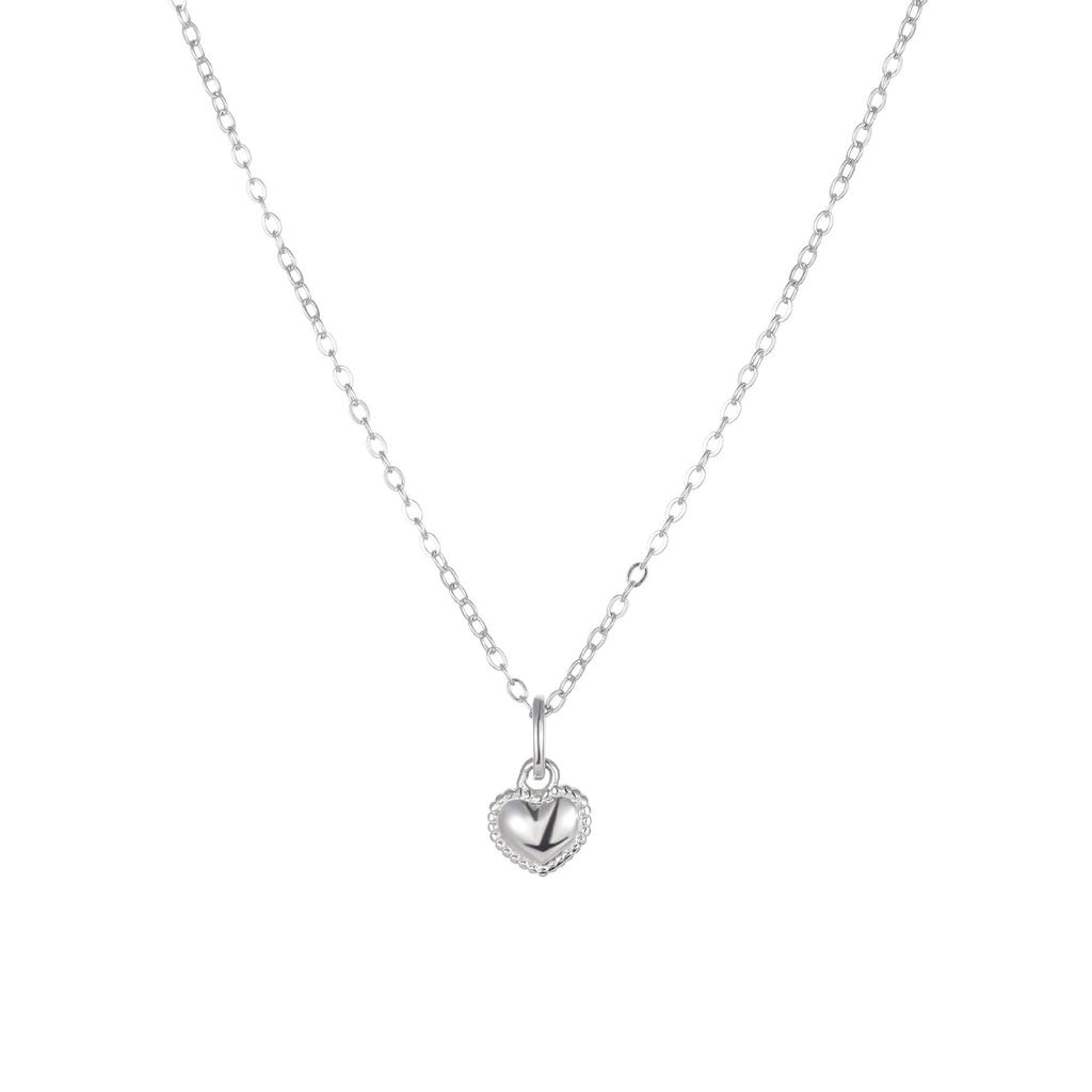 S925 Sterling Silver 3D Heart Pendant Necklace - Elegant, Lightweight, Versatile Design for Women