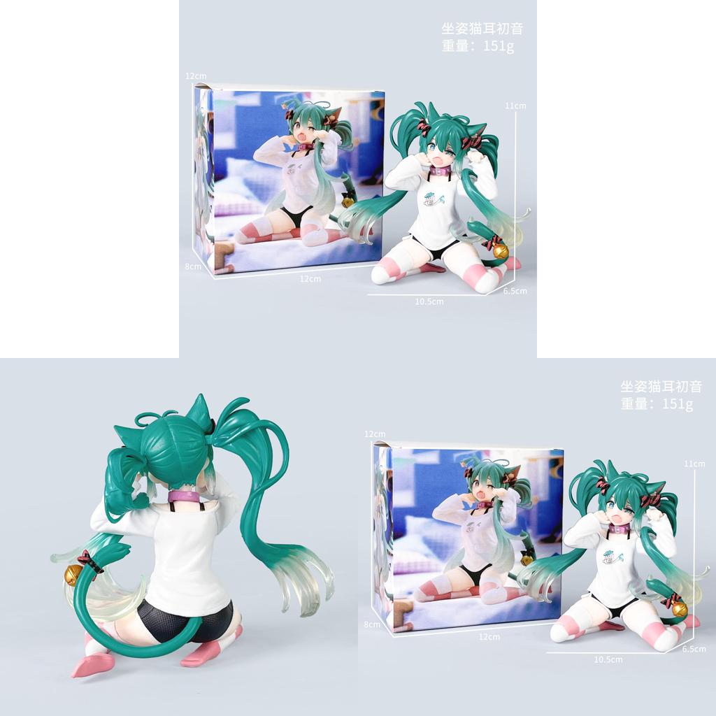 Hatsune Miku 21cm Pvc Model With Assembled Sitting Pose For Anime Enthusiasts And Collectors
