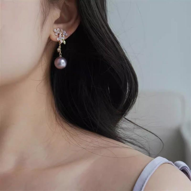 Pinkdudu Premium Lilac Resin Bead Earrings Luxury Minimalist Design Elegant Earrings Jewelry for Women Clip-On Earrings PD2325