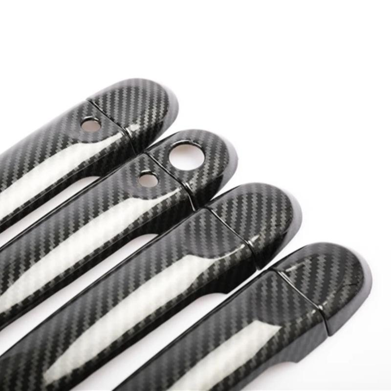 Door Handle Cover For Nissan March Micra K13 2010-2015 Carbon Fiber Chrome Car Trim Stickers Car Styling Accessories
