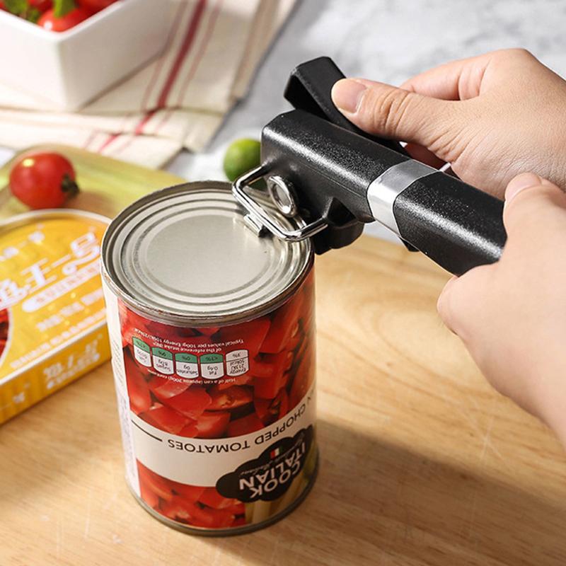 2In1 Safe Cut Can Opener, Smooth Edge Can Opener Handheld, Food Grade Stainless Steel Cutting Can Opener For Kitchen Restaurant