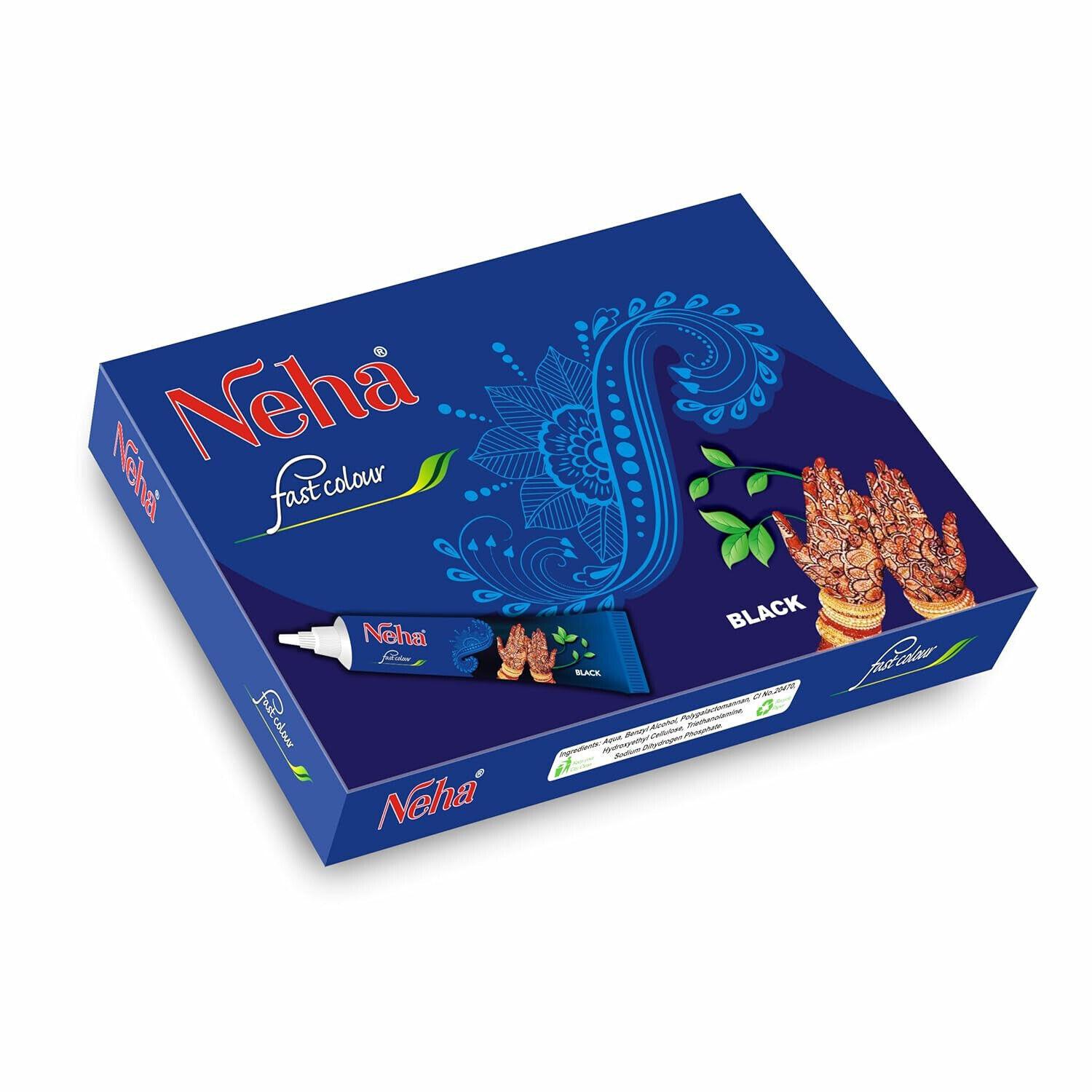 Neha Fast Henna Herbal Black Mehdonei Paste Tubes Pack Of 10 b546 ZN-64