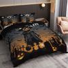 3PC Halloween Horror Pumpkin Printed Bedding Set Coreless Soft, Comfortable, Bedroom Dormitory, Multiple Sizes, Machine Washable