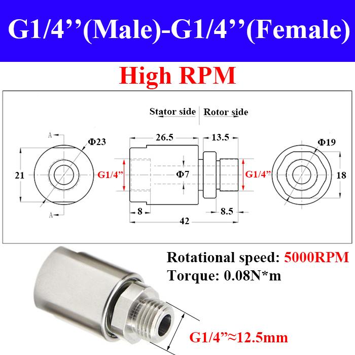 304 Stainless Steel Single Channel Connector 360° Rotating Universal Pneumatic Rotary Joint Male Thread Anti-Winding
