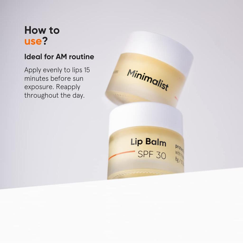 Minimalist SPF 30 Lip Balm With Ceramides & Hyaluronic Acid For Nourished Lips 8 Gm