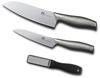 Edelstahl Messerset Petty mit Diamantschärfer 3 Teile Hergestellt in Japan MAC+a (Santoku & Messer) - -