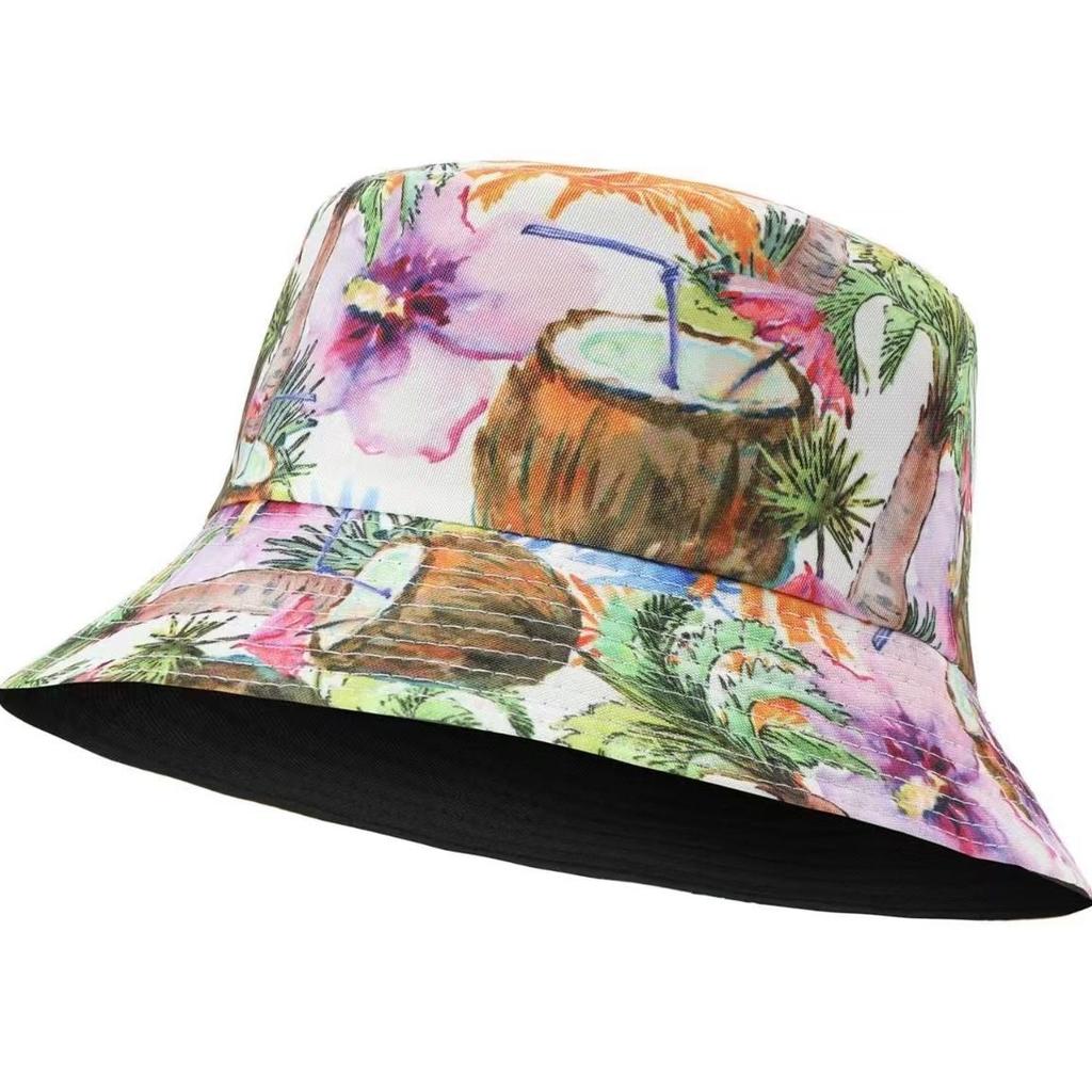 Fischerhut mit Blumenmuster für Herren und Damen, modischer Sommer-Sonnenhut, Batik-Sonnenhut, Glockenhut, faltbar