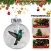 Christmas Nature's Bird Glass Tree Ornaments Xmas PVC Clear Balls Crystal Glass Hanging Pendant for Home Holiday Party Decor