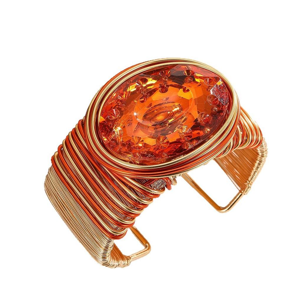 Women Wire Crystal Jewelry With Circular Geometric Elements For Fashion Wear