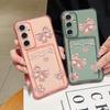 Simple Bowknot Print Card Slot Clear Soft Silicone Case For Samsung S25 Ultra S24 FE S23 S22 A56 A36 A16 A55 A06 A15 A26 Slim Shockproof Phone Cover