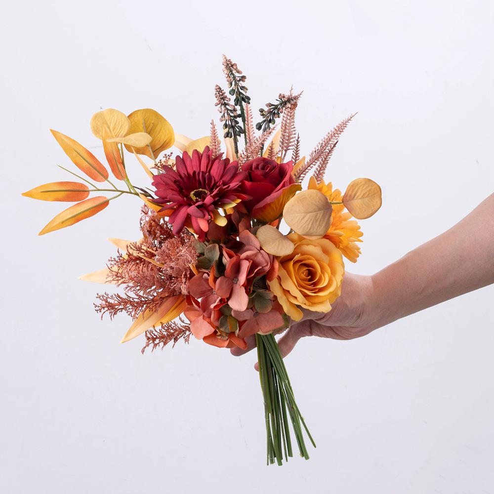 Autumn Color Artificial Flower Bouquet for Wedding Decoration INS Style (YC1061)