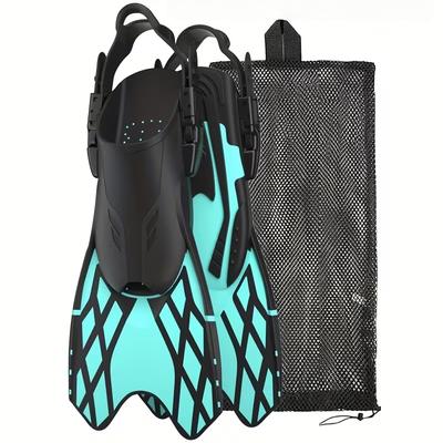 Adjustable Freediving Fins for Adults and Teens Soft Silicone Diving Fins Comfortable Anti Slip Swim Fins for Snorkeling Diving