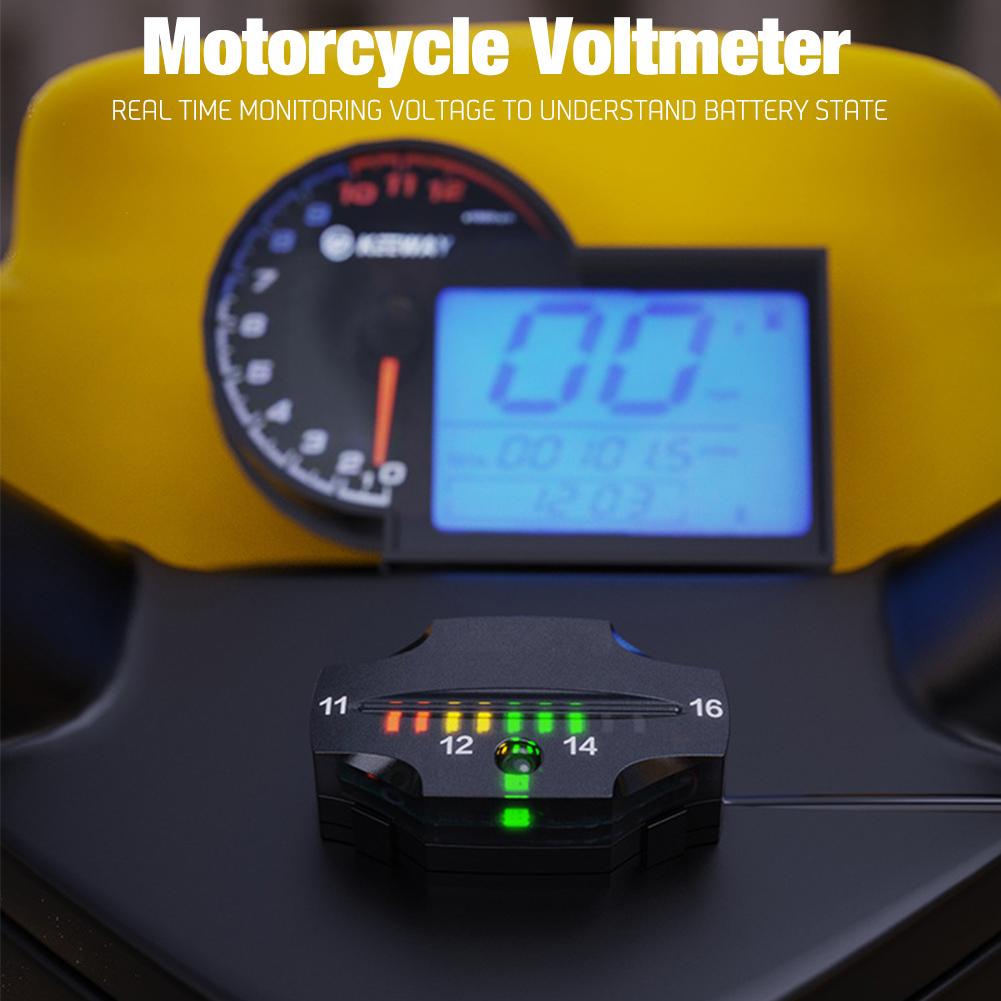 12V LED Tricolor Indicator Light Digital Panel Voltmeter Electric Voltage Meter Volt Tester For Auto Battery Car Motorcycle Ship