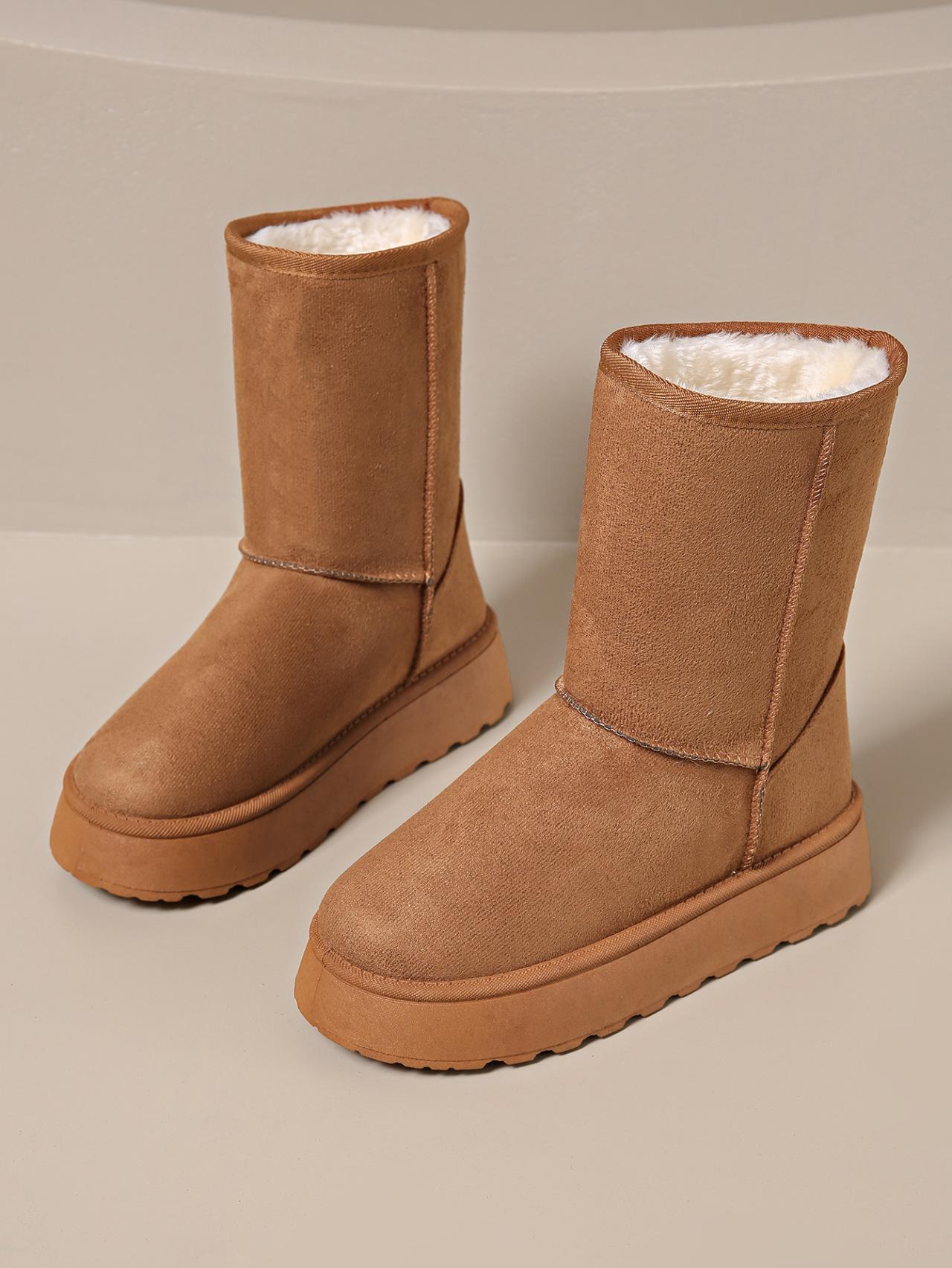 

Зимние ботинки женские на толстой подошве, хлопковые, теплые, с начесом и мохнатыми вставками, большой размер 43 43