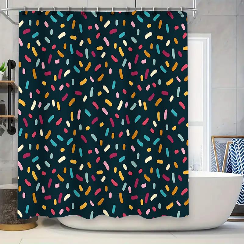 

Shower Curtain Vintage Abstract Colorful Dots Pattern Waterproof Bathroom Decor Washable Fabric Backdrop W60H190(CM)-1 Pcs