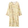Women's Long-sleeved Chinese National Style Cotton Nightgowns for Women Spring / Summer Thin Bamboo Cotton Double-layer Gauze Nightdress