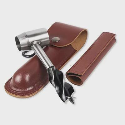 Manual Four-Edge Woodworking Auger for Camping, Chopping, Fetching Water, and Outdoor Survival