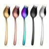 1pc 2 In 1 Stainless Steel Fruit Fork Dessert Forks for Cake Snack Salad Fork Spoon