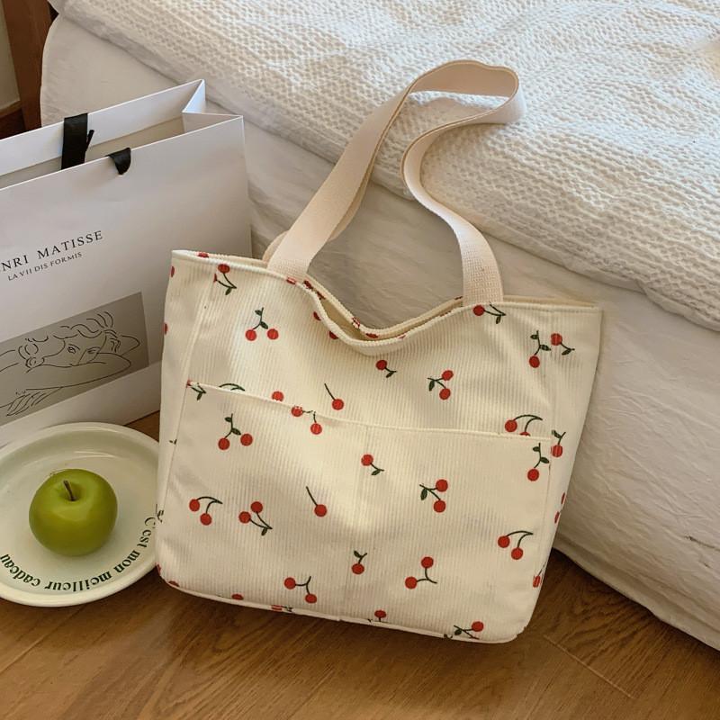 Einzigartige, lässige Handtasche im koreanischen Stil in Kirsch- und Erdbeerfarben mit Schleife – perfekt für trendige Herbstmode