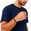 Herren Armband mit Perlen, Tigerauge Stein Schwarze Perlenarmbänder, Lässiger Schmuck Geschenk für Ihn Jungen