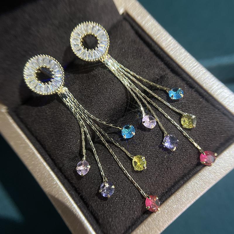 Popular Luxury Full Diamond Earrings With Feminine Style and Fashion Korean Version Personalized Leaf Set Zircon Earrings