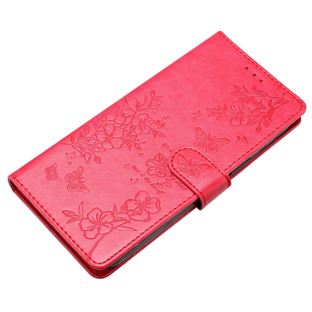 For Xiaomi Redmi Note 13 4G Leather Case Butterfly Floral Imprint Wallet Phone Shell