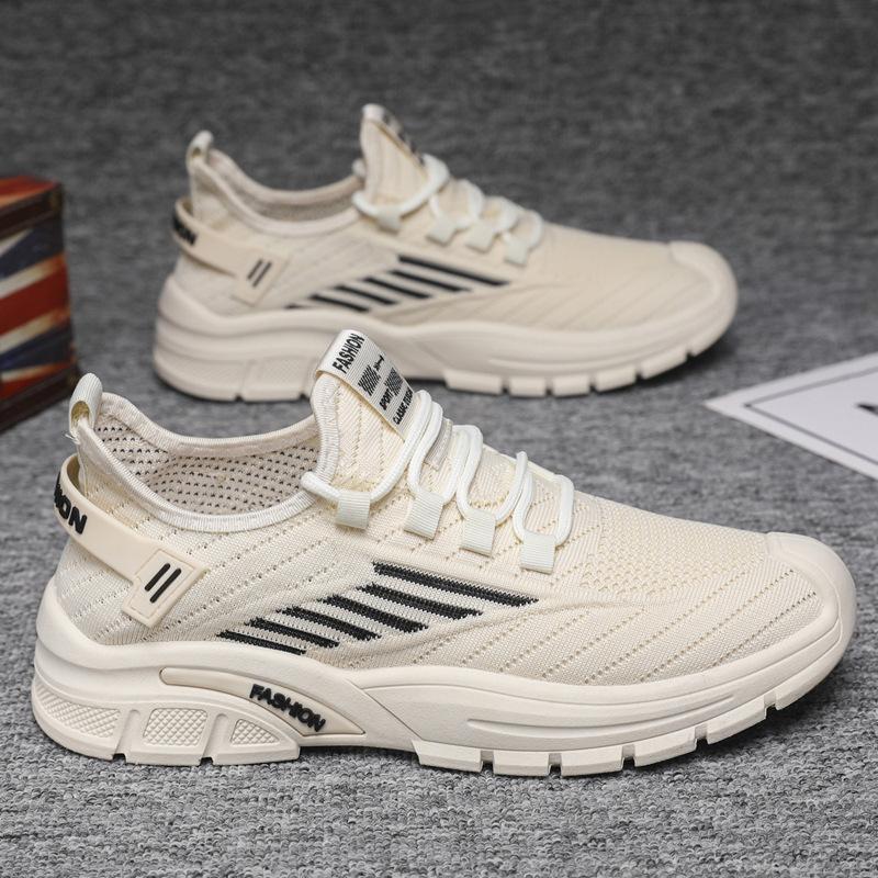 Summer New Men's Sneaker Mesh Breathable Flyknit Running Shoes Fashion Student Casual Shoes