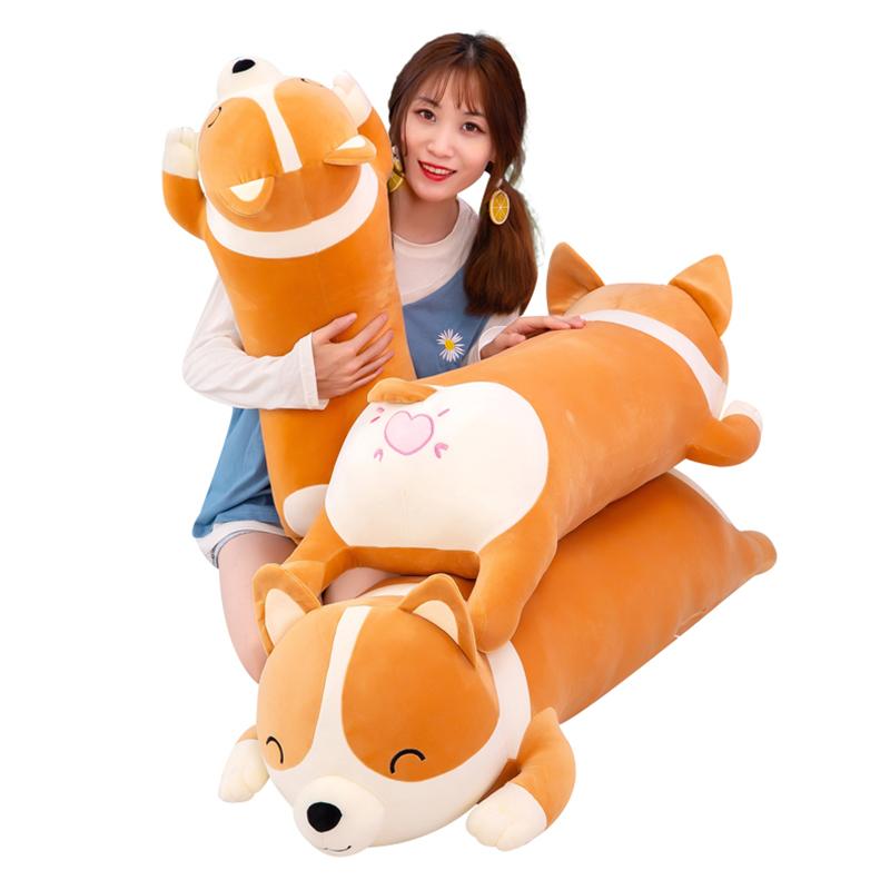 60-120Cm Giant Cartoon Lying Plush Puppy Stuffed Toys Cute Shiba Inu Dog Doll Soft Animal Pillow Cushion Children Birthday Gift