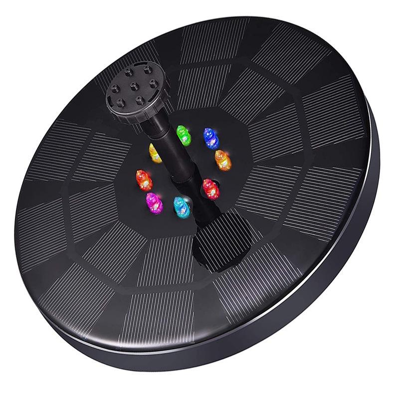 Solar Floating Fountain with Battery and LED Lights for Outdoor Ponds