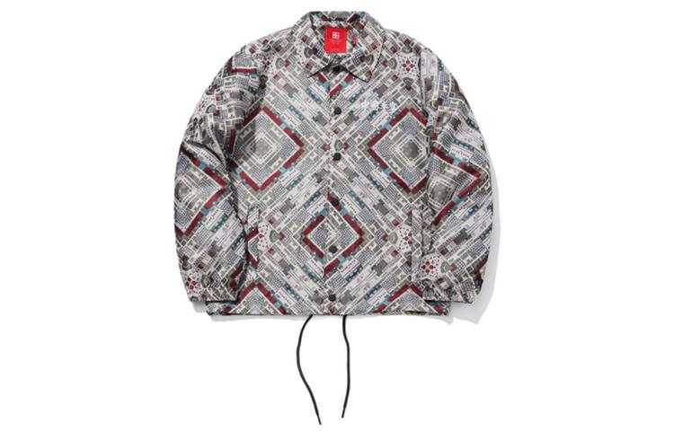 Li Ning Jackets Men s Yellow Gray All Over Print Stand Collar Moderate Other AFDQ777-1 S