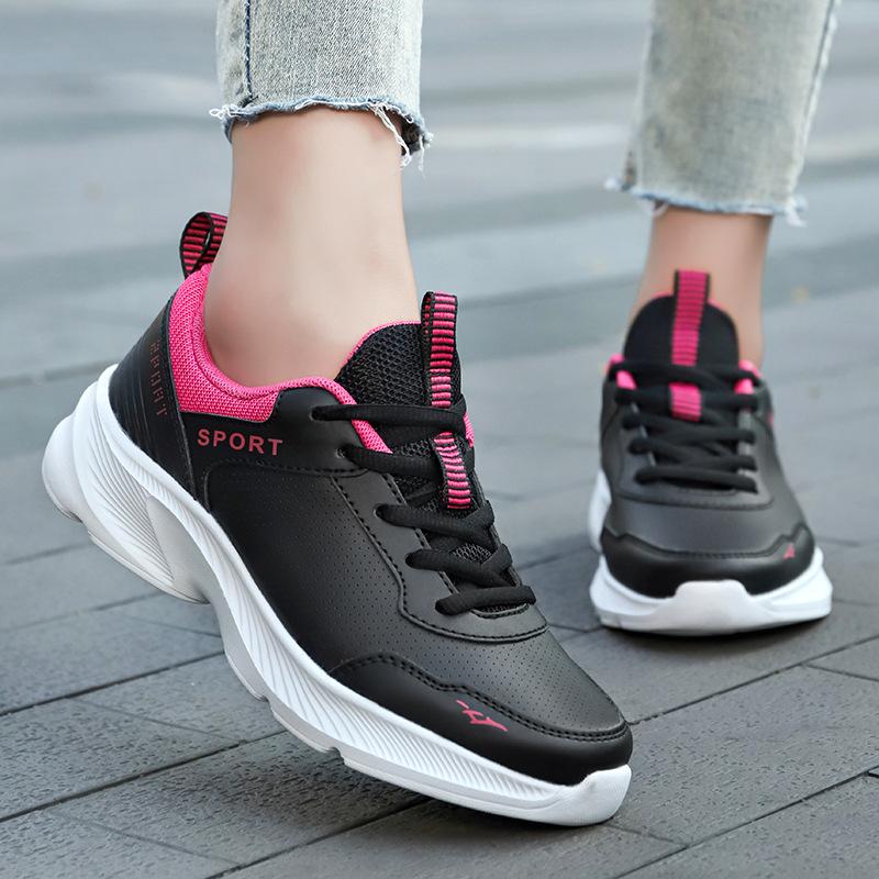 Herfst nieuwe leren schoenen ademende outdoor casual sportschoenen zachte zool lichtgewicht student hardloopschoenen