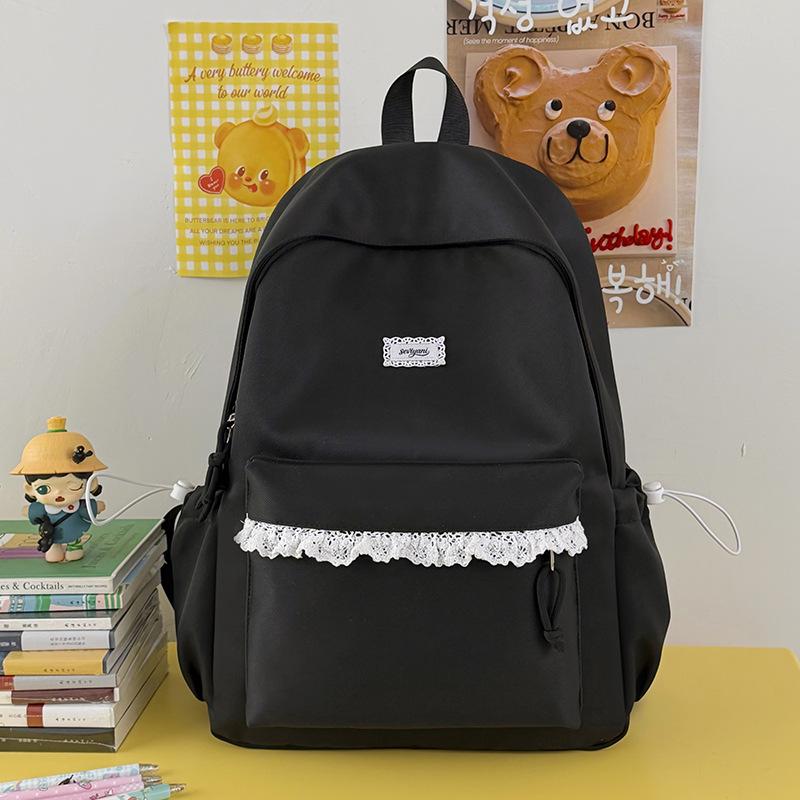Schoolbag Korean ins Gentle Lace Sweet Girl Travel Backpack Fresh Elementary School Bag Female College Style Backpack