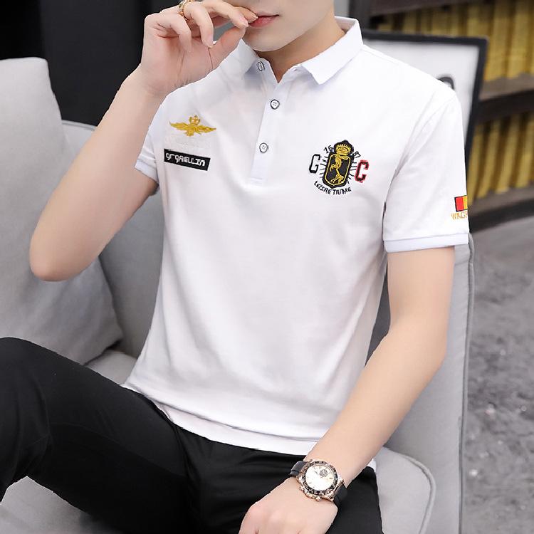 

Лето 2025 Мужское хлопковое поло: Футболка с коротким рукавом и лацканами