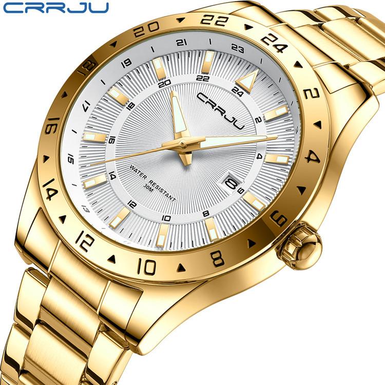 CRRJU New Watch 5007 Men's Watch Stainless Steel Strap Simple Business Watch