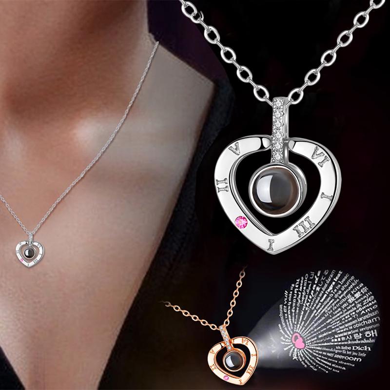 Valentine S Day Gift 100 Ages I Love You Projection Pendant Necklace Romantic Memory At A Low On Joom E Commerce Platform - Projection Pendant Necklace