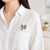 Women Decorative Pin Brooch Pin, 3D Bow Design with Imitation Pearl, Long-lasting Strong Buckle Badge for Coats Shirts Bags Accessories