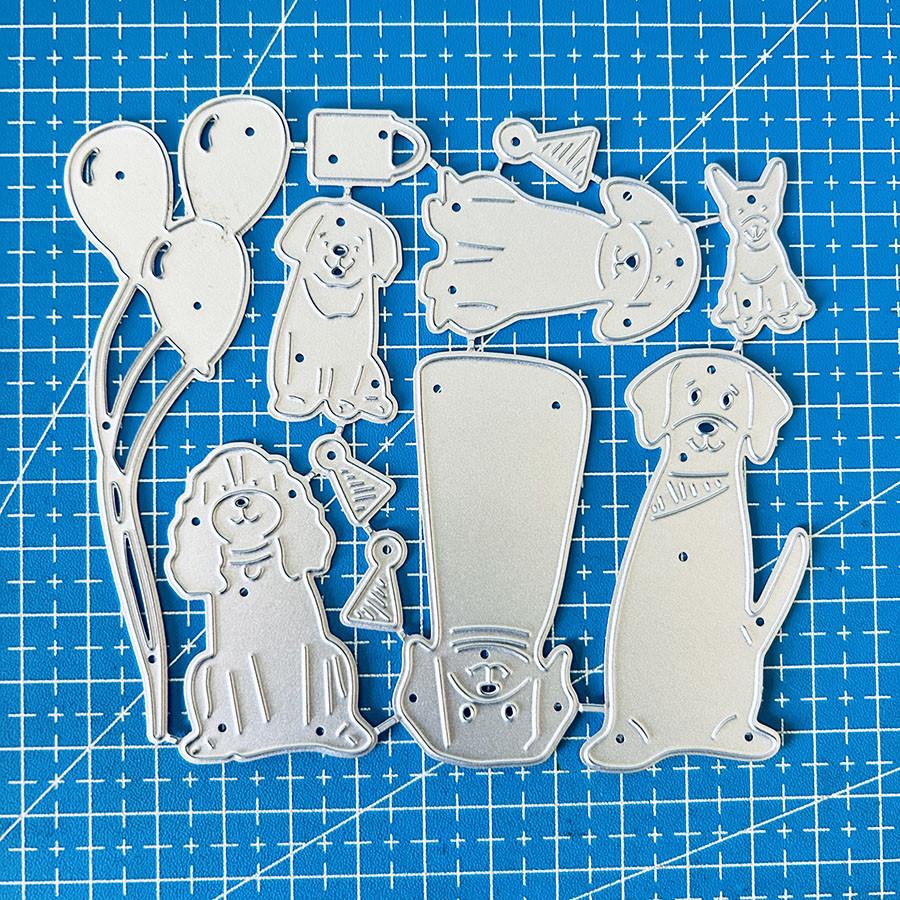 

Воздушный шар «Праздник щенков», металлические вырубные штампы, трафареты для тиснения для украшения фотоальбома своими руками, для изготовления поздравительных бумажных открыток, для рукоделия dies серебряный