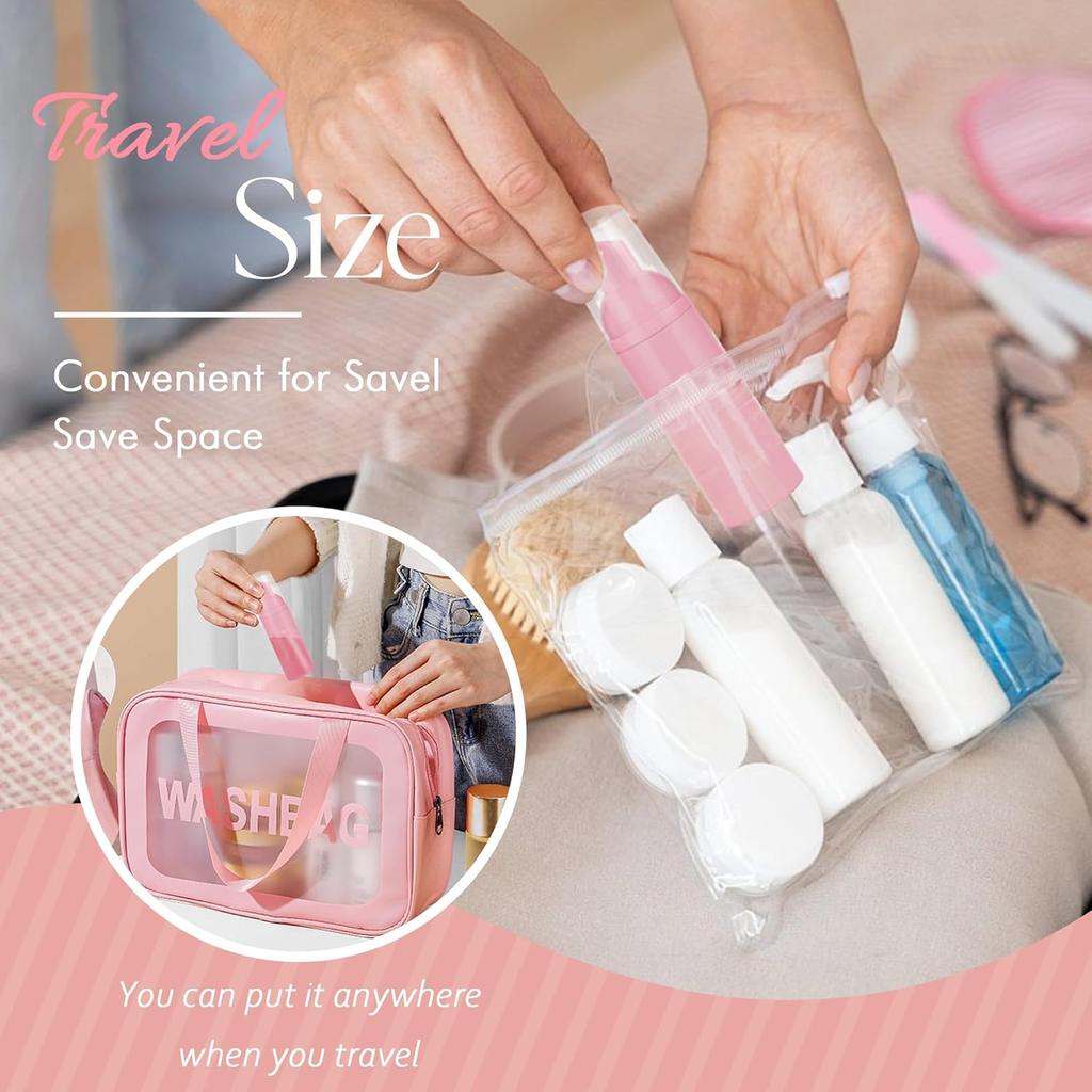 Foam Pump Bottle 3Pcs Travel Lash Shampoo Bottle, Empty Portable Refillable Mousse Foam Soap Dispenser for Hand Soap, Lash Cleanser, Shampoo, Face