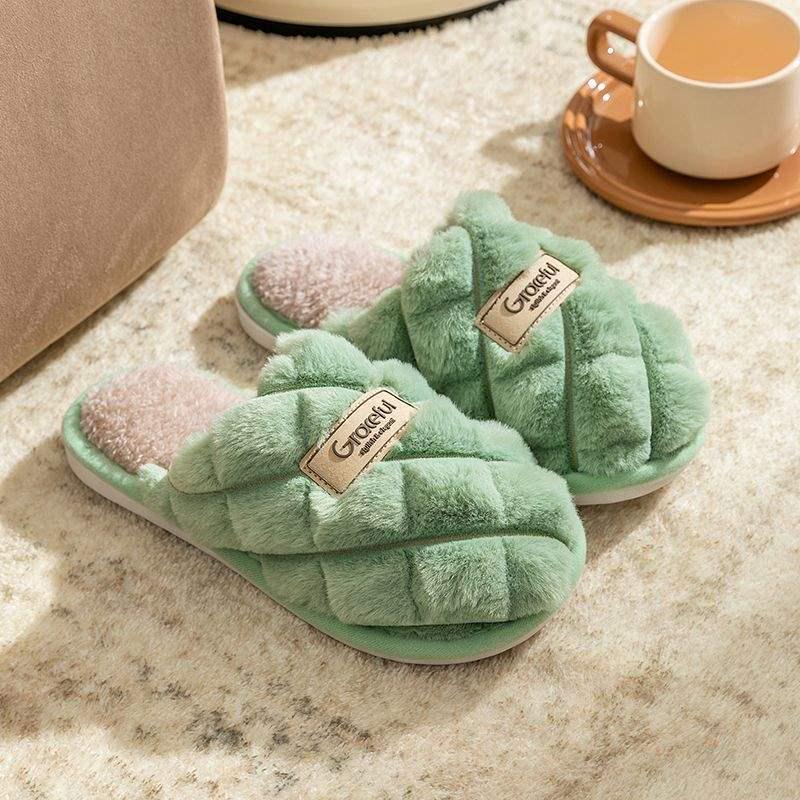 Trendy Cotton Non-Slip Indoor Slippers for Women & Couples, Perfect for Autumn and Winter