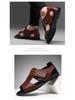 Men's 2024 Summer Roman Sandals - Trendy Open Toe Cowhide Casual Slippers for Outdoor and Beach