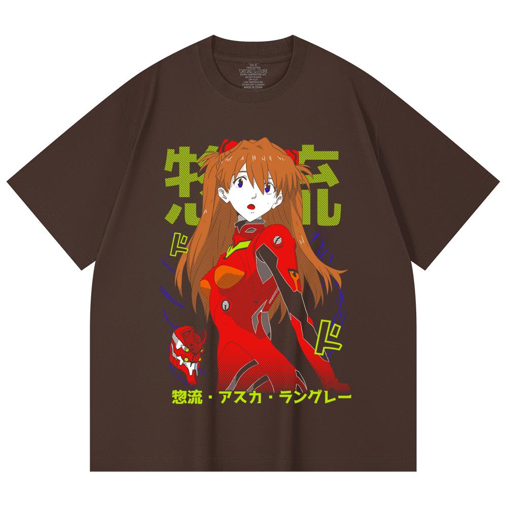 230 Gsm 100% Cotton Evangelion V10 Asuka Print Unisex Heavy Cotton T Shirt