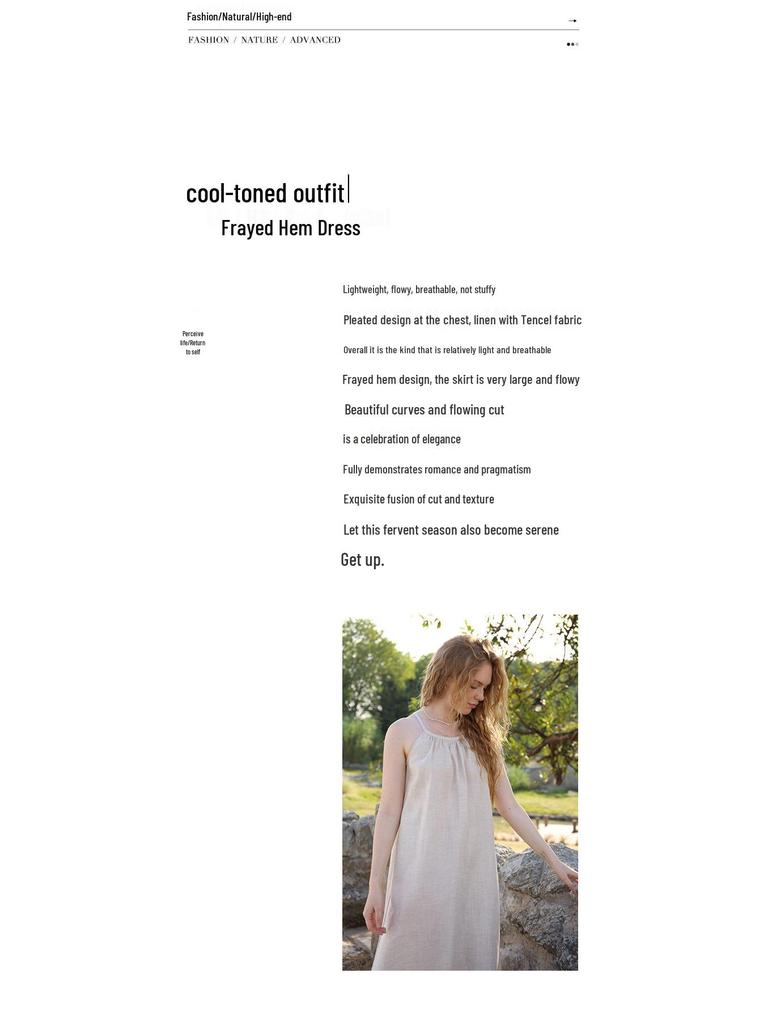 Women's 2025 Spring/Summer French Tassel Spaghetti Strap Tencel Linen Beach Dress