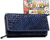 Carteira feminina de couro R-N22-ZPT-7354 D.Blue