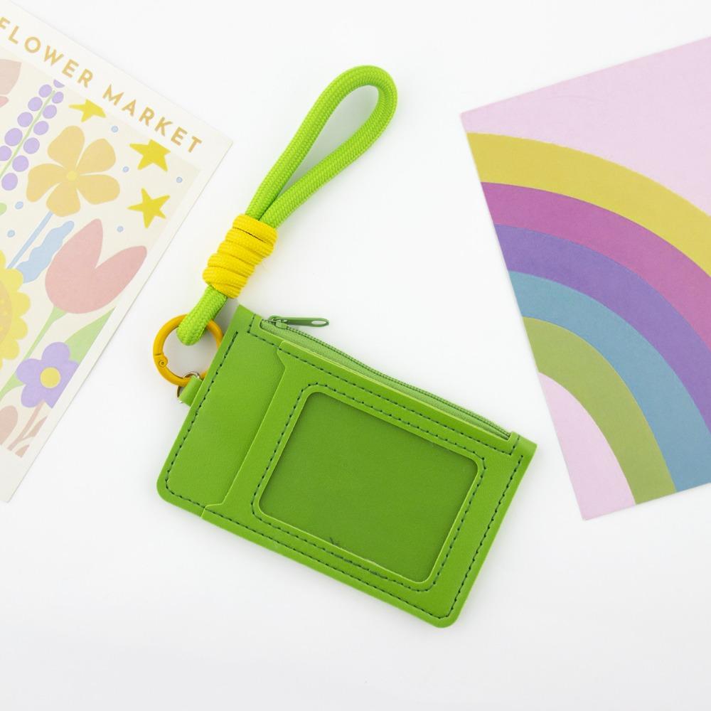 Simple Card & ID Holders PU Leather Card Bag Lightweight Large Capacity Coin Purse Zipper Pocket Pouch Credit Card Case Holders