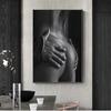 Black White Sexy Men and Women Couple Love Canvas Paintings Posters and Prints Wall Art Pictures for Living Room Home Decoration
